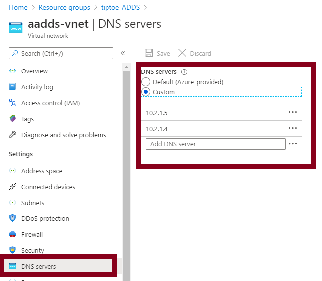 Creating managed Azure AD  Domain Services in Azure and adding a machine to that domain