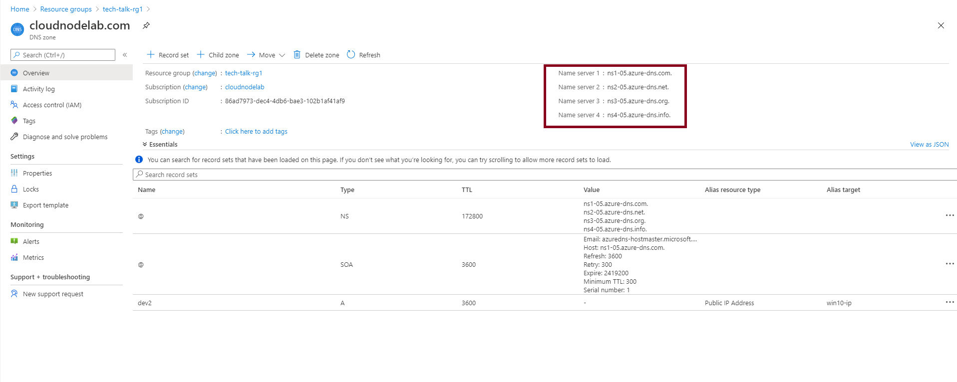 Configuring Azure DNS for Public and Private Zones