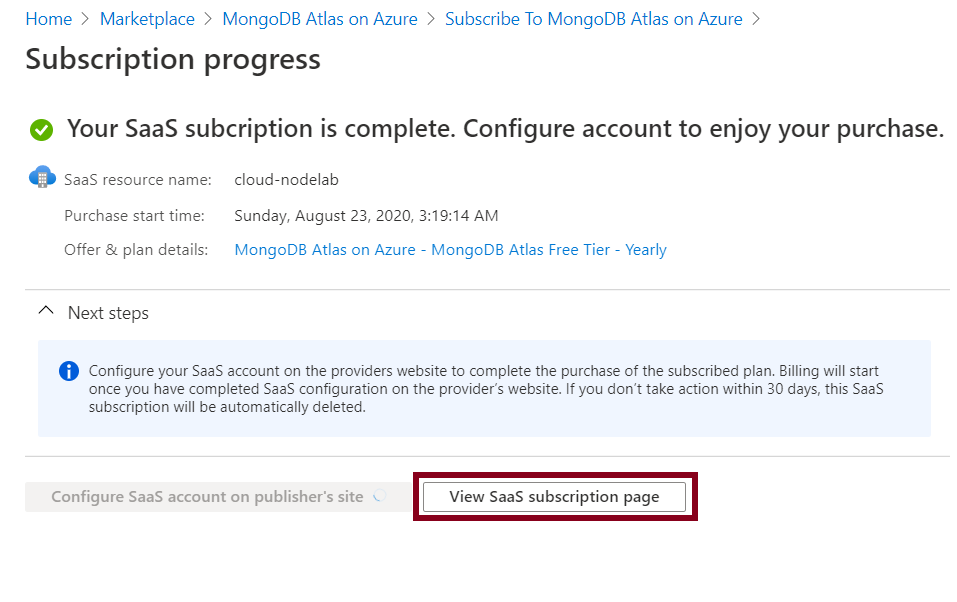 Provisioning a MongoDB Atlas Cluster to Azure