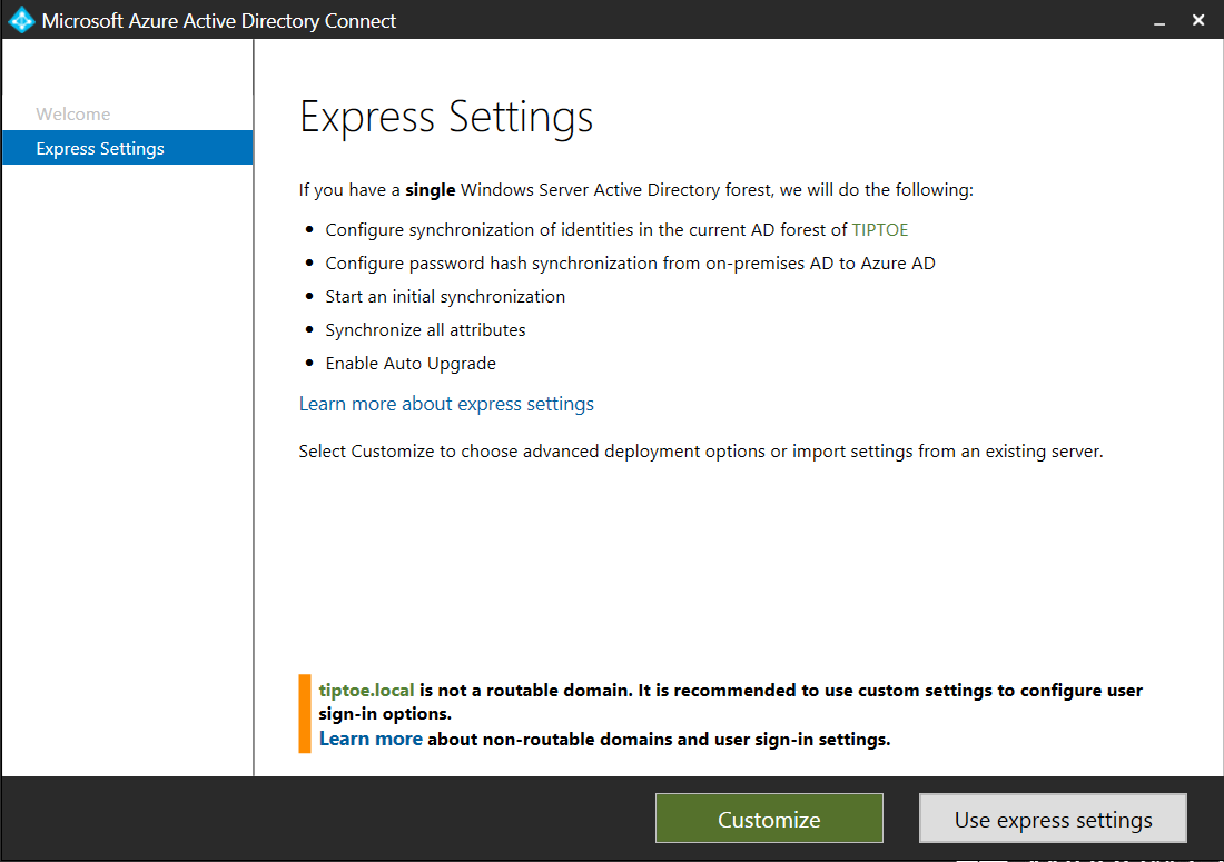 Using Azure AD Connect to connect an On-premises Active Directory forest to Azure AD