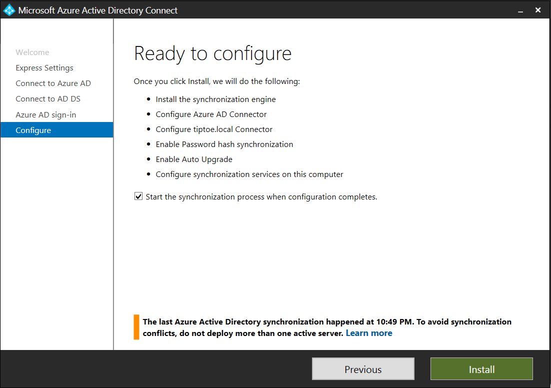 Using Azure AD Connect to connect an On-premises Active Directory forest to Azure AD
