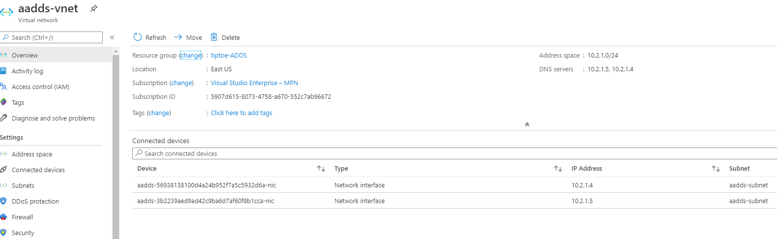 Creating managed Azure AD  Domain Services in Azure and adding a machine to that domain