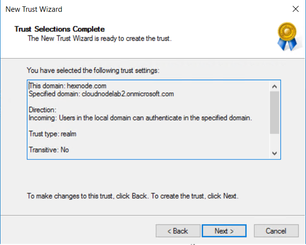 Creating an Azure ADDS domain trust with an on-premise environment