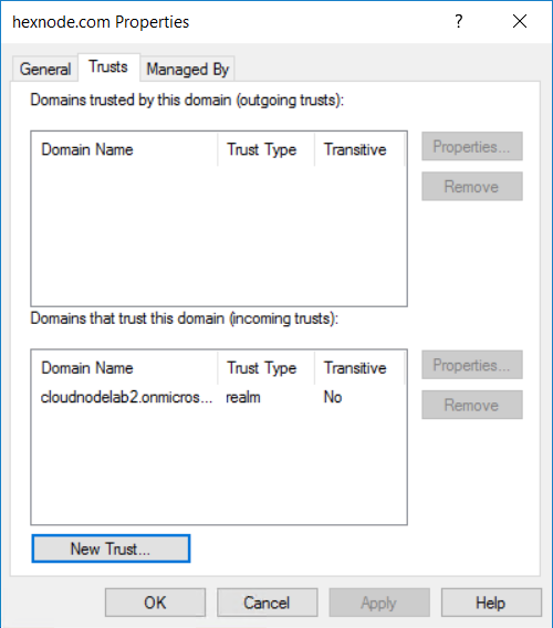 Creating an Azure ADDS domain trust with an on-premise environment