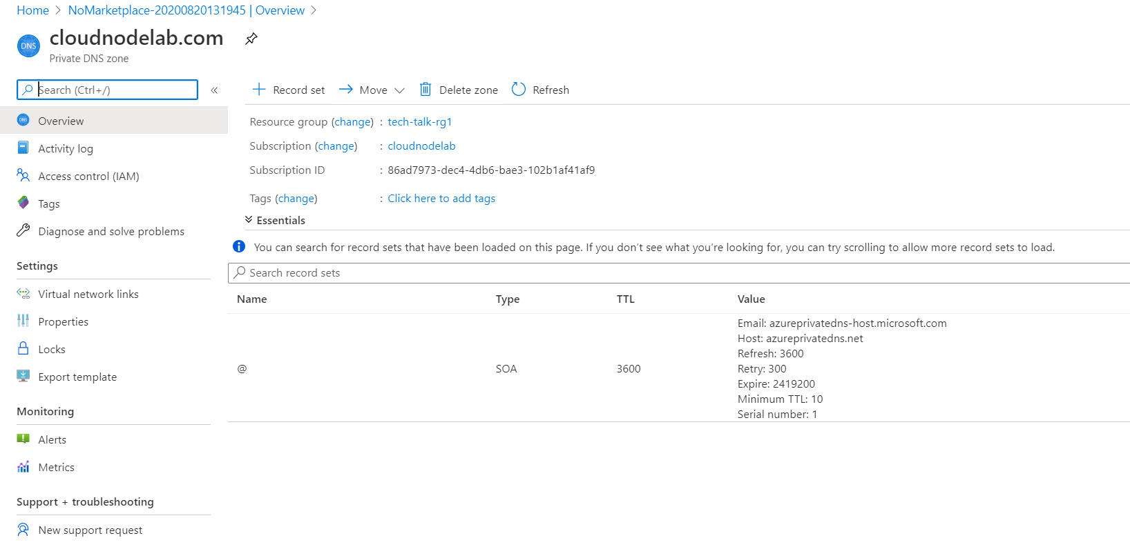 Configuring Azure DNS for Public and Private Zones