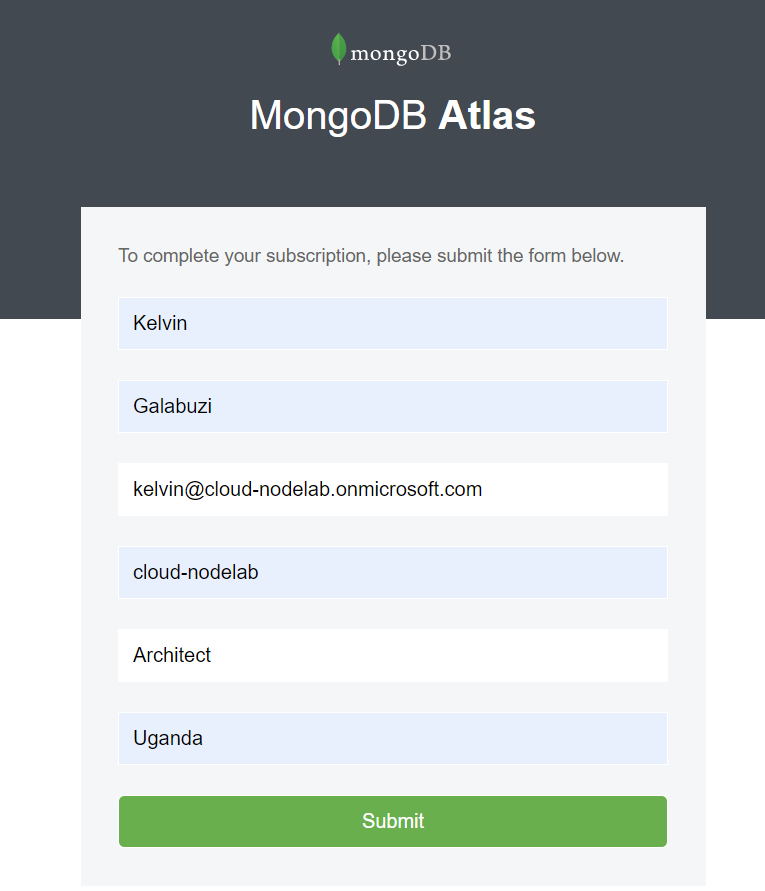 Provisioning a MongoDB Atlas Cluster to Azure