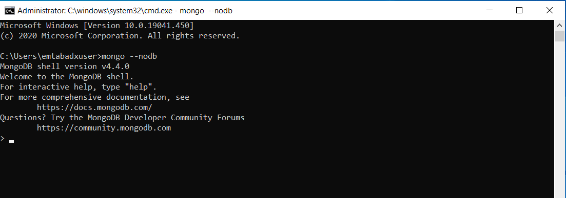 Installing the MongoDB Shell on Windows